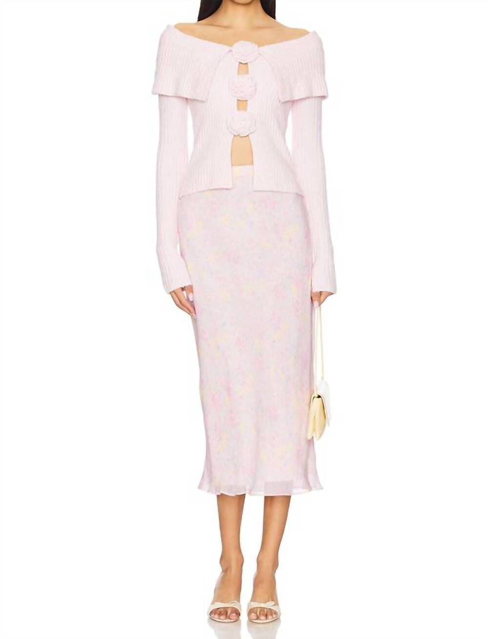 NEW LOVESHACKFANCY castle midi skirt in candy fluff